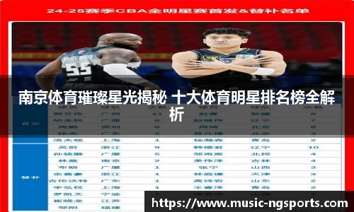 南京体育璀璨星光揭秘 十大体育明星排名榜全解析